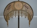 L72898: Vintage Art Deco Metal Floor Lamp w. Beade