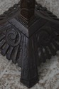 L72898: Vintage Art Deco Metal Floor Lamp w. Beade
