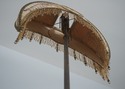 L72898: Vintage Art Deco Metal Floor Lamp w. Beade