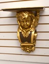 F68287: Pair Cherub Gold Finish Wall Sconce Shelve