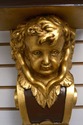 F68287: Pair Cherub Gold Finish Wall Sconce Shelve