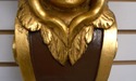 F68287: Pair Cherub Gold Finish Wall Sconce Shelve