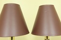 LF51903EC: Pair Brass Base Tall Table Lamps w. Sha