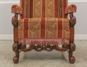 59651EC: Pair Baroque Style Carved Mahogany Uphols