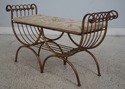 67955: Italian Scrolled Iron Needlepoint Seat Benc