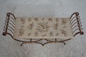 67955: Italian Scrolled Iron Needlepoint Seat Benc