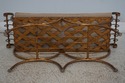 67955: Italian Scrolled Iron Needlepoint Seat Benc