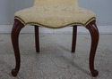 67907: HICKORY CHAIR CO Damask Upholstered Scrolle