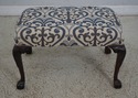 63962EC: Newly Upholstered Damask Clawfoot Mahogan