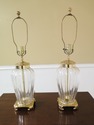 LF31195EC: Pair Brass & Glass Decorator Table Lamp