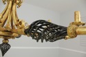 F56831EC: Neoclassical 8 Arm Iron Black & Gold Cha