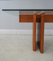 F61275EC: Danish Modern Glass Top Teak Coffee Tabl