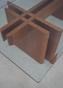 F61275EC: Danish Modern Glass Top Teak Coffee Tabl