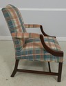 F61252EC: Chippendale Mahogany Upholstered Open Ar