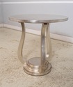 69762: JOHN RICHARD Silver Leaf Round Lamp Table