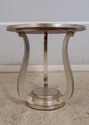 69762: JOHN RICHARD Silver Leaf Round Lamp Table
