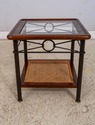 F69778: GRANGE Cherry Square Glass Inset Side Tabl