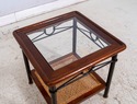 F69778: GRANGE Cherry Square Glass Inset Side Tabl