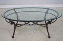 74416: Wrought Iron Base Glass Top Coffee Table