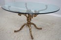 L74474: Hollywood Regency Brass & Round Glass Pede