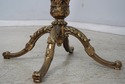 L74474: Hollywood Regency Brass & Round Glass Pede