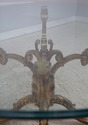 L74474: Hollywood Regency Brass & Round Glass Pede