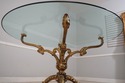 L74474: Hollywood Regency Brass & Round Glass Pede