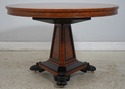 L74477: BAKER Burlwood Round Inlaid Center Table