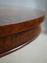 L74477: BAKER Burlwood Round Inlaid Center Table