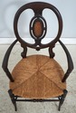 F74495: English Victorian Woven Rush Seat Open Arm