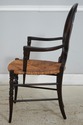 F74495: English Victorian Woven Rush Seat Open Arm