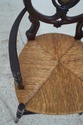 F74495: English Victorian Woven Rush Seat Open Arm