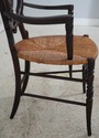 F74495: English Victorian Woven Rush Seat Open Arm