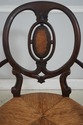 F74495: English Victorian Woven Rush Seat Open Arm