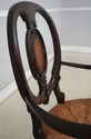F74495: English Victorian Woven Rush Seat Open Arm