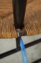 F74495: English Victorian Woven Rush Seat Open Arm