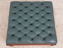 74484: HENREDON Mahogany Large Tufted Leather Otto