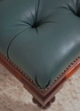 74484: HENREDON Mahogany Large Tufted Leather Otto