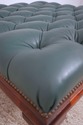 74484: HENREDON Mahogany Large Tufted Leather Otto