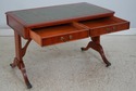 74412: English Leather Top Yew Wood Writing Desk