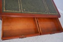 74412: English Leather Top Yew Wood Writing Desk