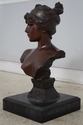 L74485: E. VALLANIS 19th Century Bronze Bust Of Wo