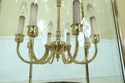 F32188EC: Large 12 Light Round Brass & Bowed Glass