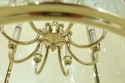 F32188EC: Large 12 Light Round Brass & Bowed Glass