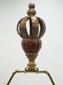 F74524: Pair Of CASTILIAN Bronze & Porcelain Lamps