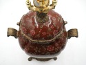 F74524: Pair Of CASTILIAN Bronze & Porcelain Lamps