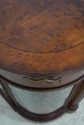 74142: HENREDON Burl Walnut Curio Cabinet Banded S