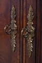 74142: HENREDON Burl Walnut Curio Cabinet Banded S