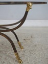 F74539: Iron Brass & Glass Rams Head Coffee Table