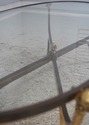 F74539: Iron Brass & Glass Rams Head Coffee Table